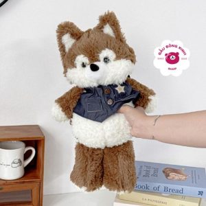 Gấu bông lớn Husky Dog mặc áo
